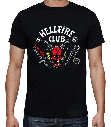 Remera Stranger Things Hellfire Club (negra) Ideas Mvd