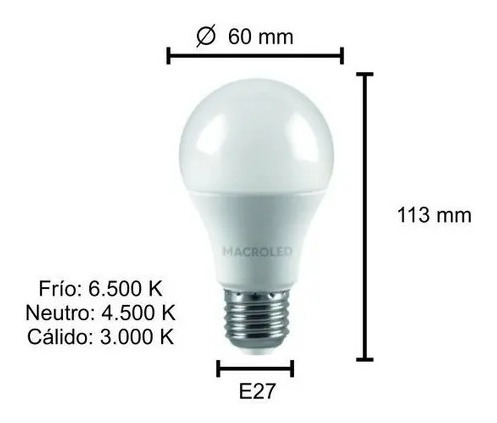 Imagen 2 de 4 de Pack X 20 Lamparas Led 10w 9w = 75w E27 Luz Calida Fria