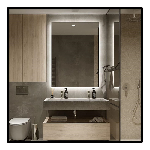 Espejo Con Luz Led 60 X 90 Para Baño Accesorios Caba Marco No Tiene