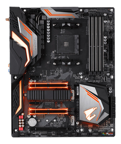 Placa Gigabyte X470 Aorus Gaming 5 Wi-fi Am4 X470 Ddr4 Sata