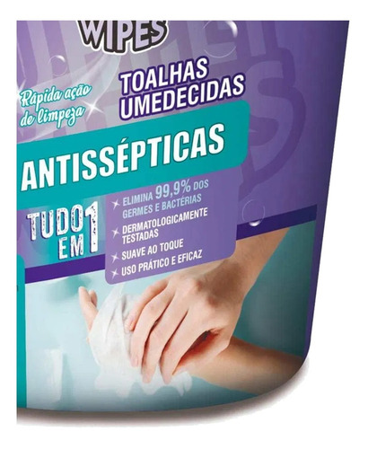 Lenço Pano Umedecido Álcool Supply Wipes Balde Limpeza Geral