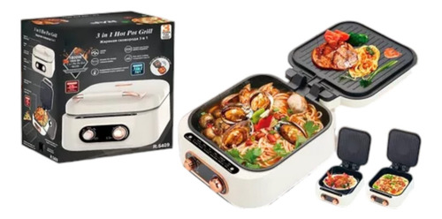Parrilla De Olla Caliente Hot Pot Grill 3 En 1 Raf