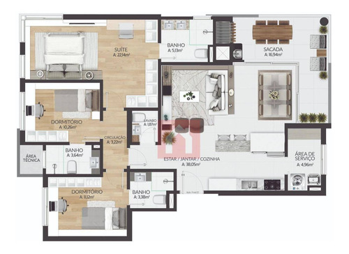 Imagem 14 de 26 de Apartamento Com 2 Dormitórios À Venda, 137 M² Por R$ 1.001.049,00 - Lurdes - Caxias Do Sul/rs - Ap0813