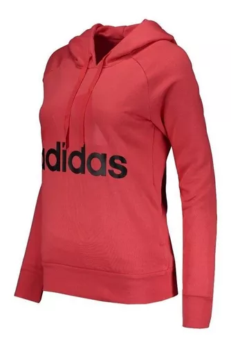 Moletom Adidas Linear Essentials Feminino Rosa - FutFanatics