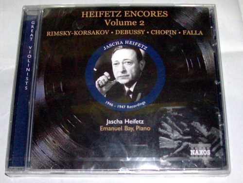 Heifetz Encores Vol. 2 Debussy Chopin Falla Cd Import. Nue 