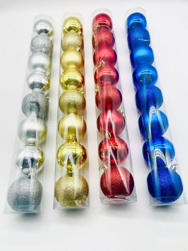 Pack De 12 Esferas Bambalinas Navideñas Adornos Navidad 6cm