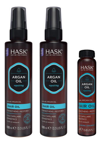 Aceite Reparador De Brillo Hask Argan Para Todo Tipo De