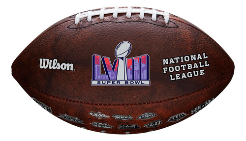Balón Wilson Nfl Super Bowl Lviii Throwback Unisex Café Tamaño No. 9