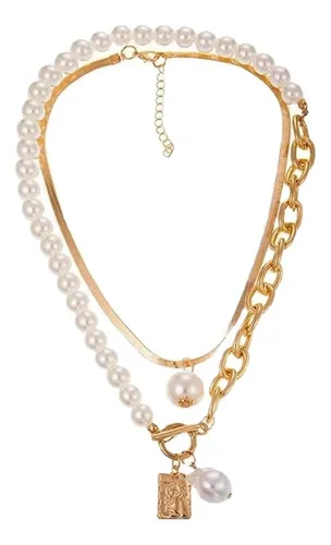 comprar Gargantilla Con Capas De Oro Grueso Para Mujer, Collar Con