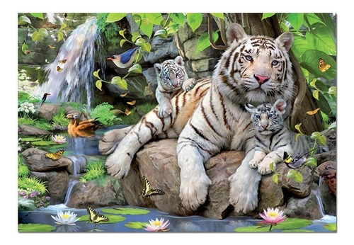Puzzle Rompecabezas Educa X 1000 Tigres Blancos Tun Tunishop