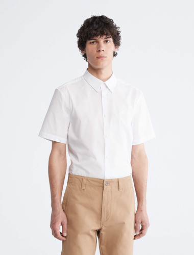 Camisa Blanca Manga Corta Para Hombre Calvin Klein