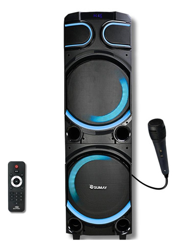 Caixa Som Amplificada Bluetooth Karaokê Mega Sound + Mic
