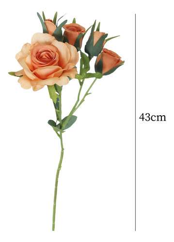 Z 5 Ramos 25 Cabeças Buquê De Flores Artificiais Laranja