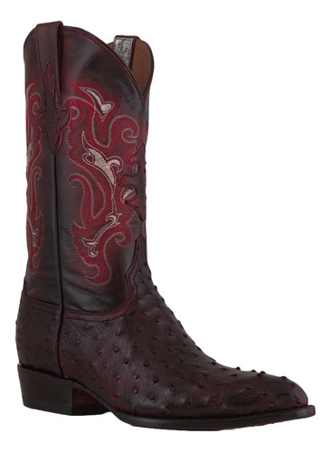 Botas Avestruz Black Cherry Negro Cereza Piel Exotica Piton