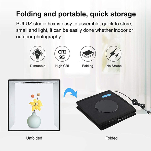 Imagen 6 de 8 de Photo Studio Cube Light Box 32x32x32 Pulgadas 80cm Car...