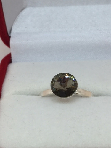 Anillo Rivoli, Color Black Diamond, Made With Swaroski