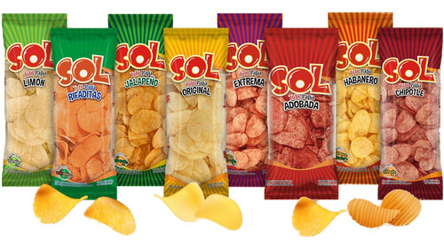 20pzas Botana Papas Fritas Sol Queso Chile Adobadas Habanero