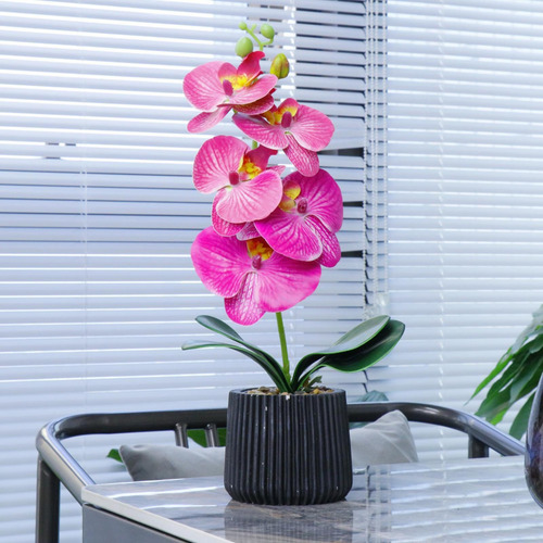 Orquídea Artificial Pequeña En Maceta, Centro De Mesa,