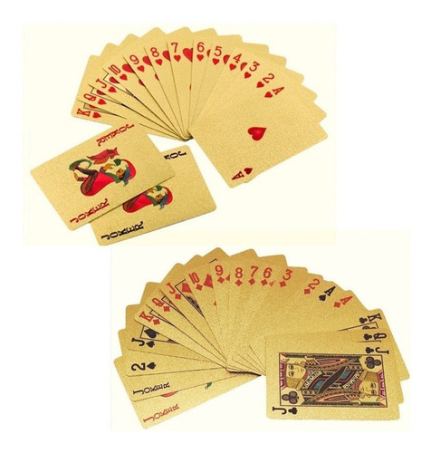 Baraja Cartas Doradas Naipes Oro Casino Poker Blackjack Texa