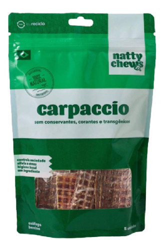 Petisco Gourmet Para Cachorro Carpaccio 5 Un - Natty Chews Cor Preto