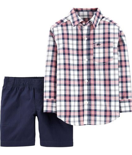 Set Carters Conjunto Camisa Manga Larga Y Short Niño Bebé