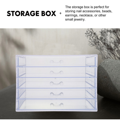 Caja De Almacenamiento De Uñas Transparente Para Manicura