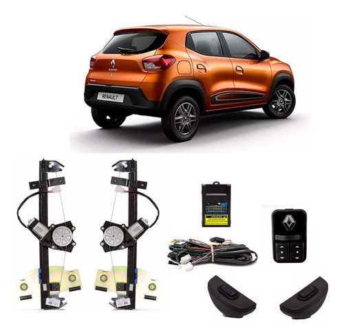 Kit Vidro Elétrico Kwid 4 Portas Traseiro Tragial