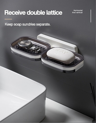 Jabonera De Pared Con Adhesivo Doble Capa Con Drenaje Baño
