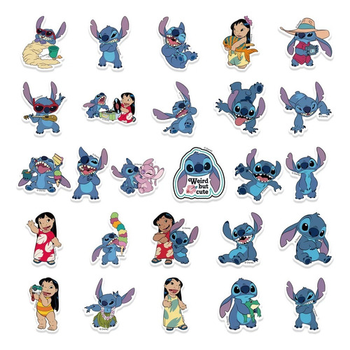 Set De 50 Stickers Stitch Pegatinas Lilo & Stitch Adhesivos