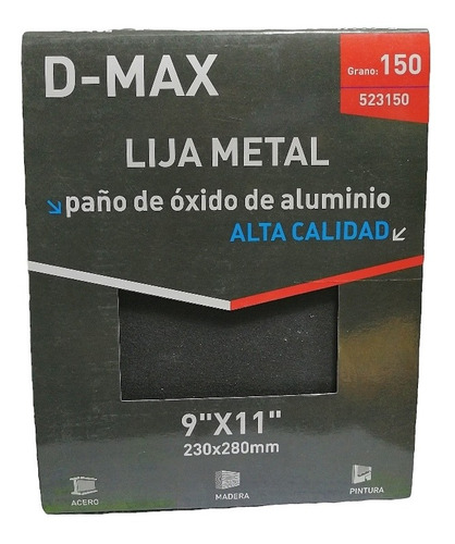 10 Lija Metal 9x11puLG (230x280mm) Grano 150 D-max