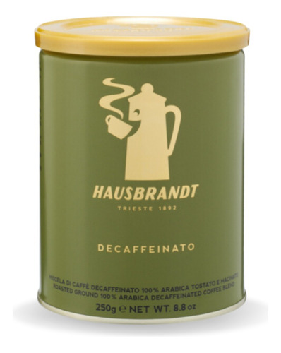 Café Descafeinado Molido Hausbrandt  -  Tarro 250 Gr -