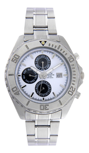 Imagen 2 de 10 de Reloj Montreal Hombre Ml1458 100% Acero Inox. Multifunción