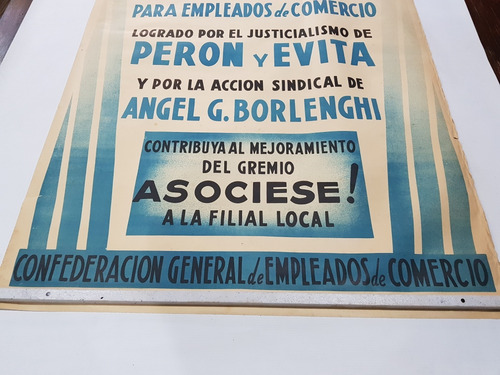 Imagen 2 de 8 de Peronismo Antiguo Afiche Perón Evita 1950 Sindicat Mag 59843