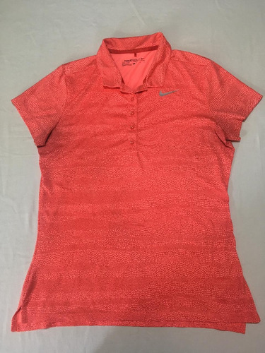 Playera Polo Golf Nike Dama Dri Fit Mediana M Color Naranja 