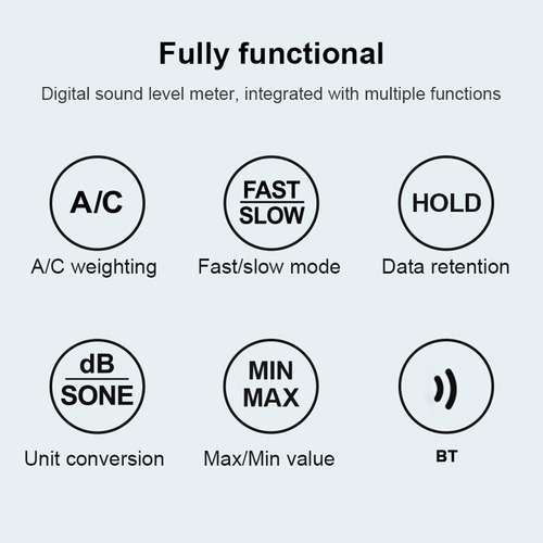 Noise Meter With Backlit Display 30-130 Db Color