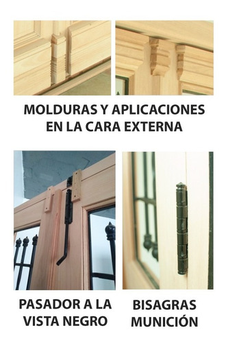 Imagen 7 de 7 de Puerta De Madera Colonial 120x215 Natural