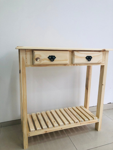 Mesa Arrime Quesera Pino 2 Cajones + 1 Estante Liquidacion!!