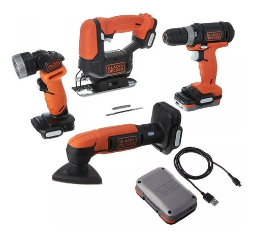  Set 4 Herramientas Taladro A Batería Black Decker Gopack