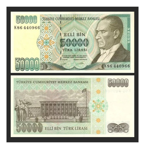 Grr-billete De Turquía 50,000 Liras Turcas 1970-1995