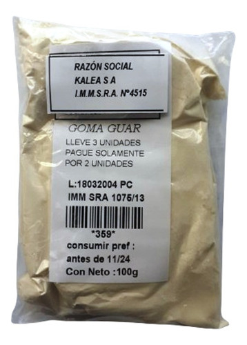 Goma Guar 100 G  Lleve 3 Pague Solo 2