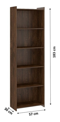 Imagen 2 de 2 de Mueble Librero/estante Alto De 5 Niveles Castaño 0700.84