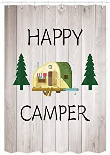 Happy Camper Cortina De Ducha, Rústica Casa Rural Desgastada
