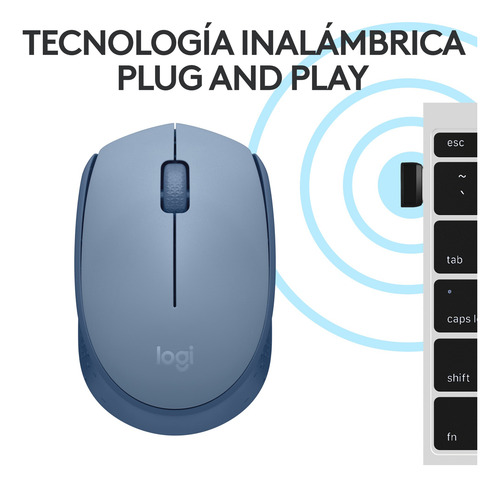 Mouse Inalámbrico Logitech M170 C/tecnología 2,4ghz Bluegrey