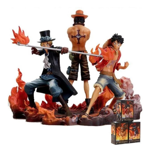 Figura Set 3 Monkey D Luffy Portgas Ace Sabo One Piece Anime