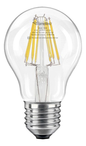 Foco Bombilla Sanelec Tipo A 8w Luz Blanca 6500k T4151 Color De La Luz Blanco Frío