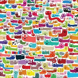 Colorful Cats 100 Piece Jigsaw Puzzle | Gatos Coloridos...