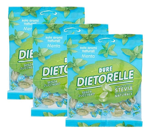 Bala Dura De Menta Com Estévia Dietorelle 70g (3 Und)