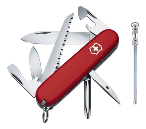 Kit Navaja 91mm Victorinox Hiker + Mini Chaira Afilador Kiv