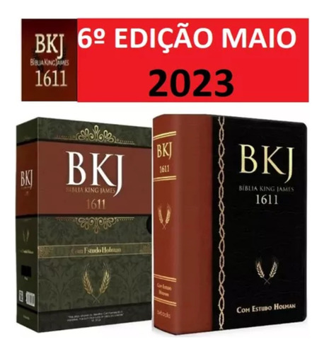 Bkj Bíblia King James 1611 Com Estudo Holman: King James, De King James. Editora Bvbooks, Capa Mole, 6 Edição Em Português, 2022 Cor Marrom, Letra Padrão