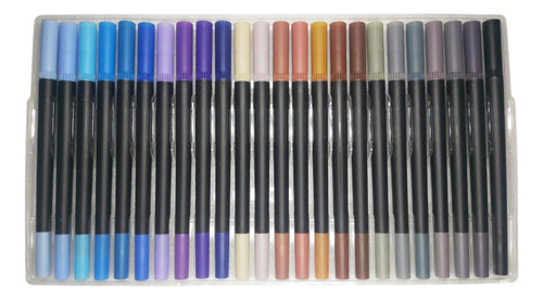 Set X 48 Marcadores Doble Punta Brush Pincel Microfibra
